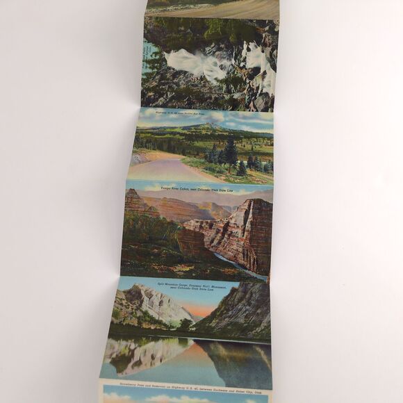 Victory Highway US 40 1930s Fold-Out Linen Postcards Transcontinental Mountains - Picture 8 of 10